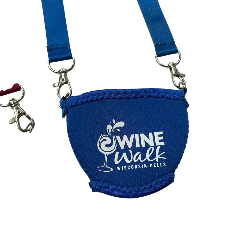 Wine Glass Holder Lanyards Wisconsin Dells Fall Wine Walk OS Blue Red Festival